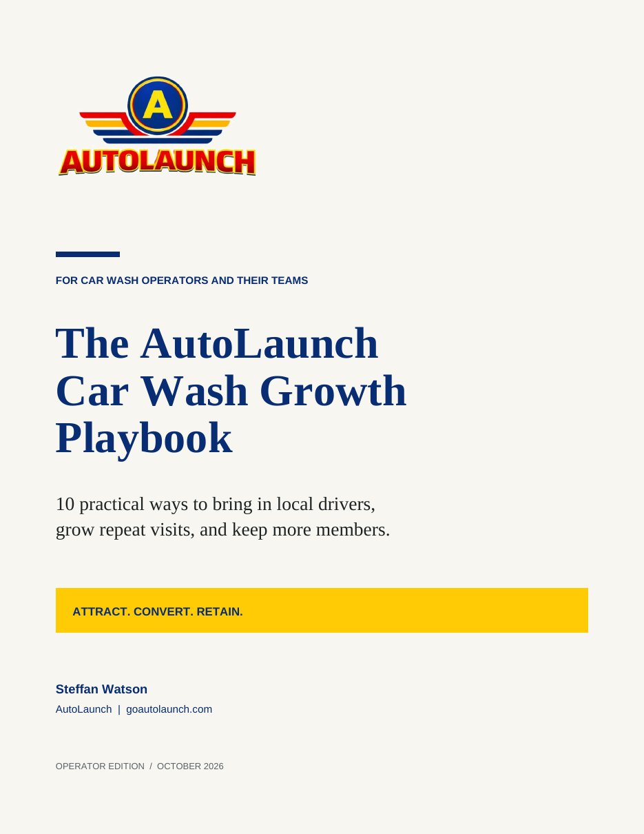 Cover of The AutoLaunch Car Wash Growth Playbook